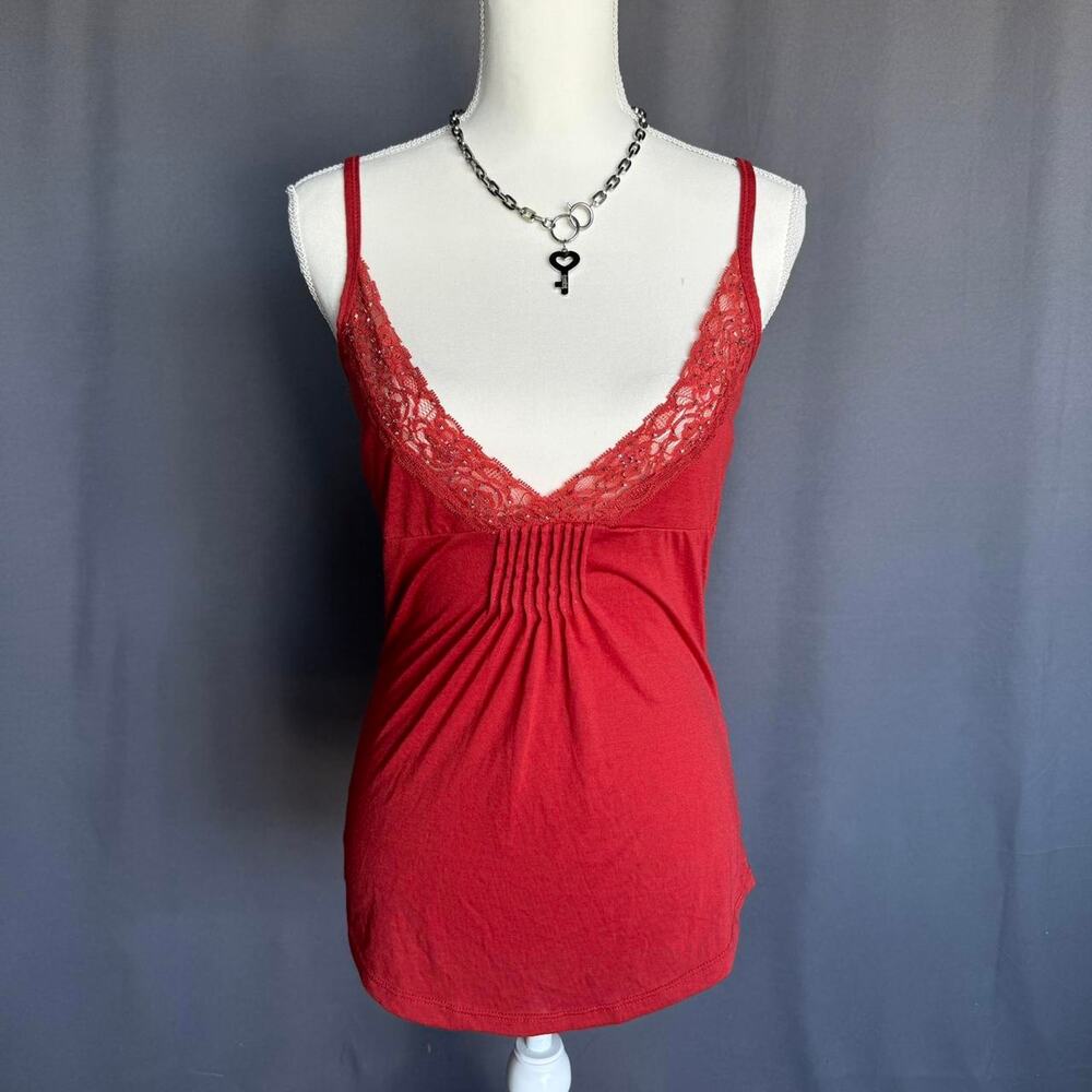 Orange lace cami with embellishing